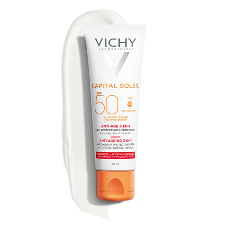 ضد آفتاب ضد پیری 3 در 1 ویشی SPF50^