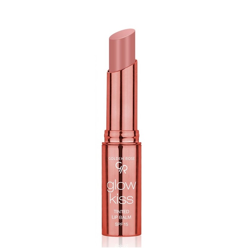 بالم لب رنگی گلدن رز مدل Glow Kiss شماره 01 رنگ Vanilla Latte
